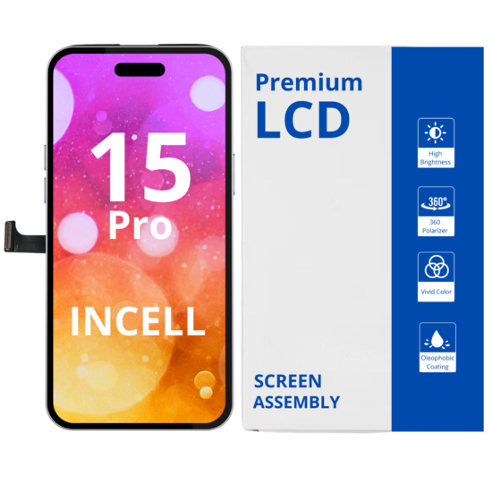 LCD Excellent Screen Assembly For IPhone 15 Pro Incell White Box