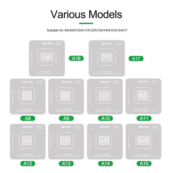 RELIFE RL-601MA A8-A17 IP CPU Repair Fixture Set