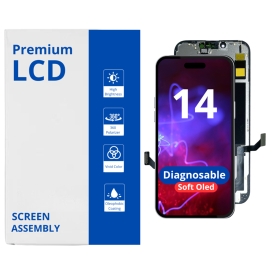 LCD Diagnosable Soft Oled Excellent For IPhone 14  White Box