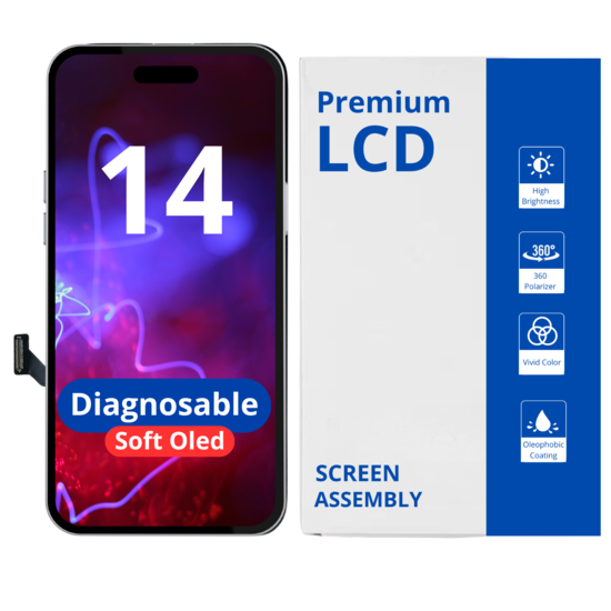 LCD Diagnosable Soft Oled Excellent For IPhone 14  White Box