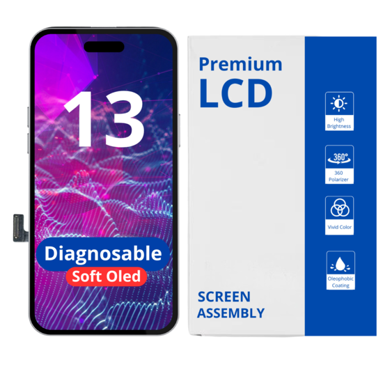 LCD No Message Diagnosable Soft Oled Excellent For IPhone 13  White Box