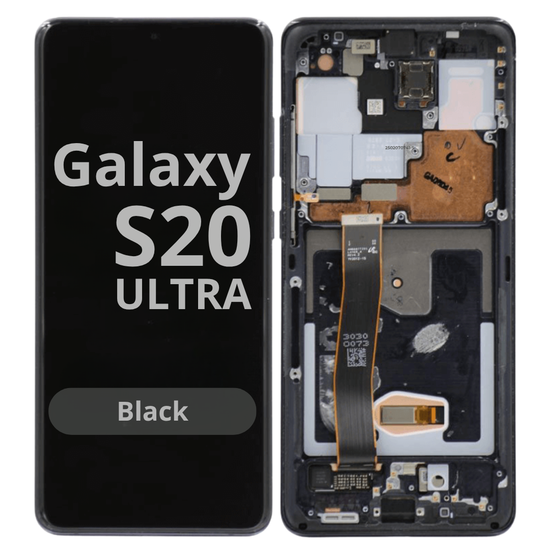 LCD Soft Oled For Galaxy S20 Ultra Black with Frame Non Original White Box