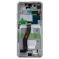 LCD Soft Oled For Galaxy S21 Ultra Silver with Frame Non Original White Box