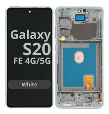 LCD Soft Oled For Galaxy S20FE 4G / 5G G780 / G781 White with Frame Non Original White Box