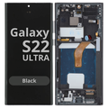 LCD Soft Oled For Galaxy S22 Ultra Black with Frame Non Original White Box