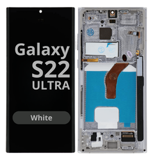 LCD Soft Oled For Galaxy S22 Ultra White with Frame Non Original White Box
