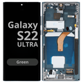 LCD Soft Oled For Galaxy S22 Ultra Green with Frame Non Original White Box