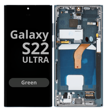 LCD Soft Oled For Galaxy S22 Ultra Green with Frame Non Original White Box