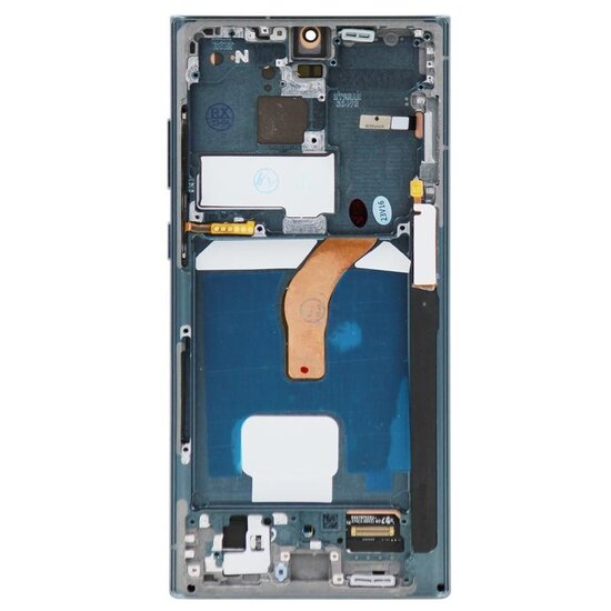LCD Soft Oled For Galaxy S22 Ultra Green with Frame Non Original White Box