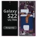 LCD Soft Oled For Galaxy S22 Ultra Burgundy with Frame Non Original White Box