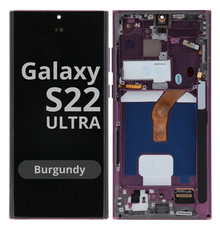 LCD Soft Oled For Galaxy S22 Ultra Burgundy with Frame Non Original White Box