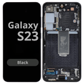 LCD Soft Oled For Galaxy S23 Black with Frame Non Original White Box