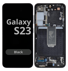 LCD Soft Oled For Galaxy S23 Black with Frame Non Original White Box