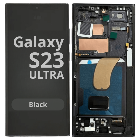 LCD Soft Oled For Galaxy S23 Ultra Black with Frame Non Original White Box