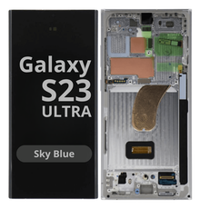 LCD Soft Oled For Galaxy S23 Ultra Sky Blue with Frame Non Original White Box