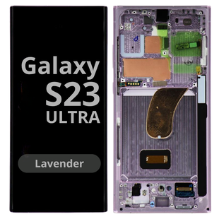 LCD Soft Oled For Galaxy S23 Ultra Lavender with Frame Non Original White Box