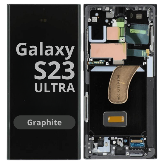 LCD Soft Oled For Galaxy S23 Ultra Graphite with Frame Non Original White Box