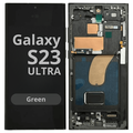 LCD Soft Oled For Galaxy S23 Ultra Green with Frame Non Original White Box