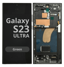 LCD Soft Oled For Galaxy S23 Ultra Green with Frame Non Original White Box