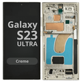LCD Soft Oled For Galaxy S23 Ultra White  Cream with Frame Non Original White Box