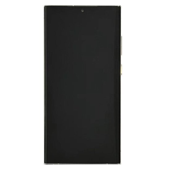 LCD Soft Oled For Galaxy S23 Ultra White  Cream with Frame Non Original White Box