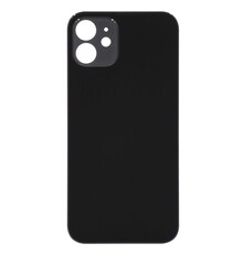 Big Hole Back Cover Glass For IPhone 12 (No Logo) (Black)