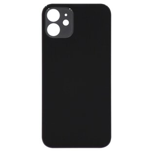 Big Hole Back Cover Glass For IPhone 12 (No Logo) (Black)