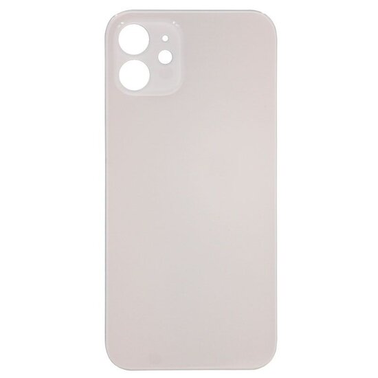 Big Hole Back Cover Glass For IPhone 12 (No Logo) (White)