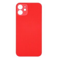 Big Hole Back Cover Glass For IPhone 12 (No Logo) (Red)
