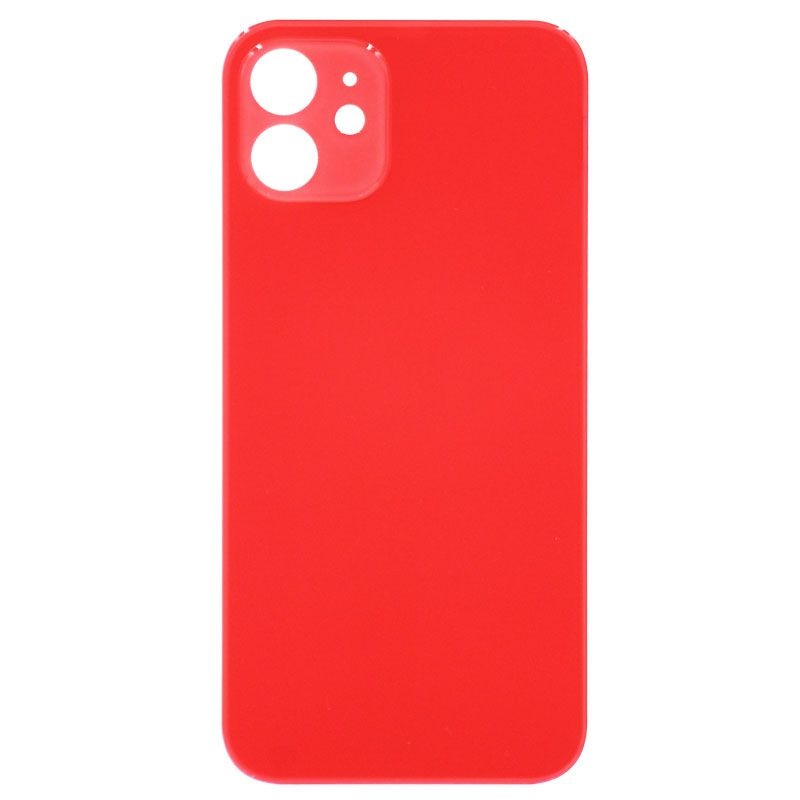 Big Hole Back Cover Glass For IPhone 12 (No Logo) (Red)