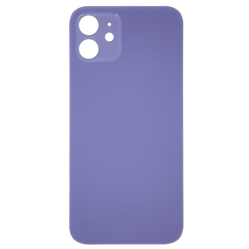 Big Hole Back Cover Glass For IPhone 12 (No Logo) (Purple)