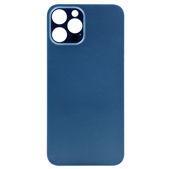 Big Hole Back Cover Glass For IPhone 12 Pro Max (No Logo) (Blue)