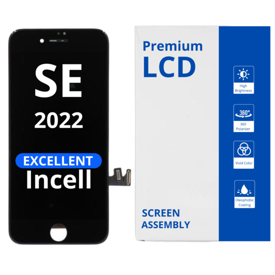 LCD Excellent Without Steel plate For IPhone SE 2022 Black  incell White Box