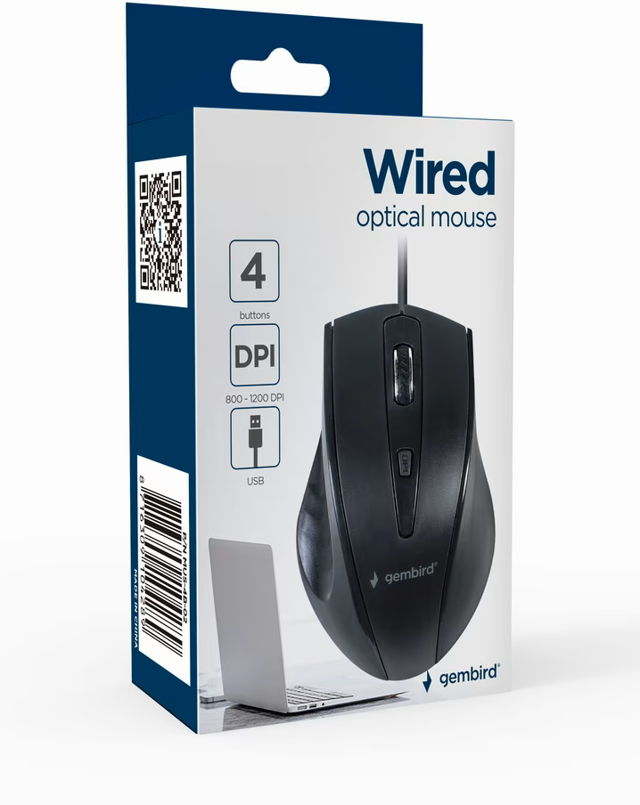 Gembird Wired Mouse MUS-4B-02, foto 3 van 4
