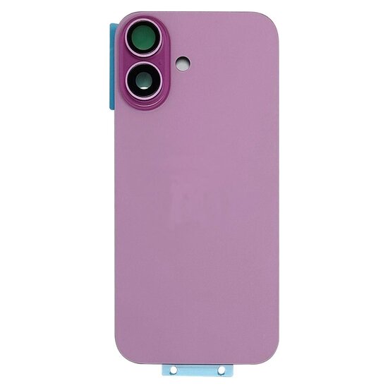 Back Cover with Camera Lens for IPhone 16 (No Logo) (Pink)