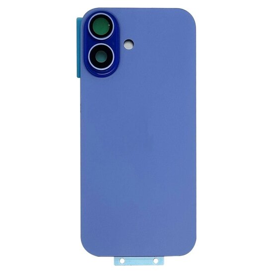 Back Cover with Camera Lens for IPhone 16 Plus (No Logo) (Blue)