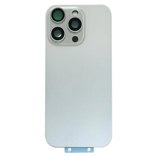 Back Cover with Camera Lens for IPhone 16 Pro Max (No Logo) (White Titanium)