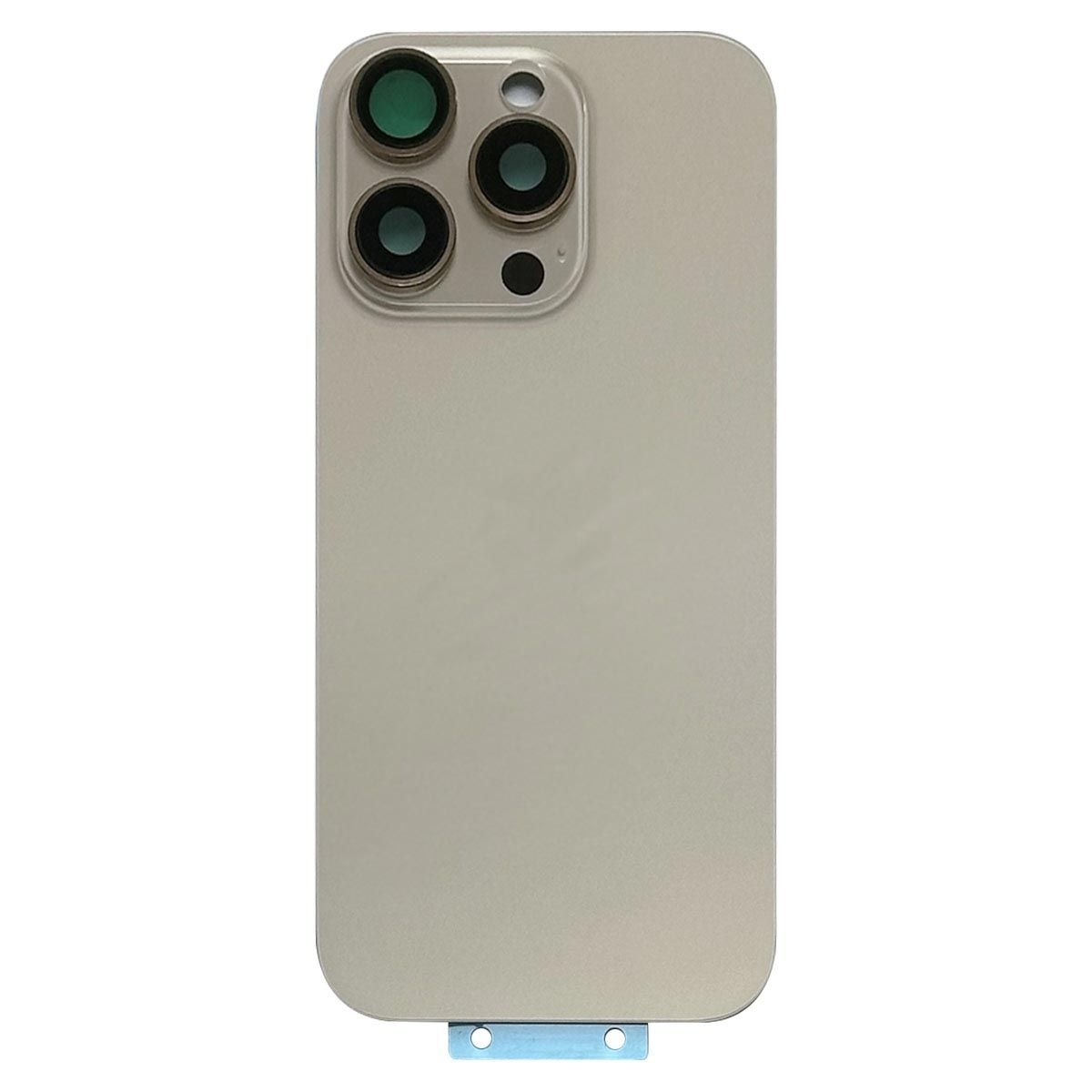 Back Cover with Camera Lens for IPhone 16 Pro (No Logo) (Desert Titanium)