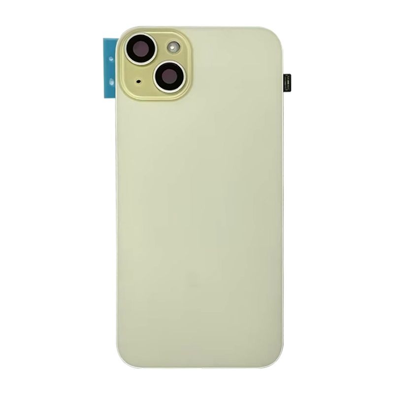 Back Cover with Camera Lens for IPhone 15 (No Logo) (Yellow)