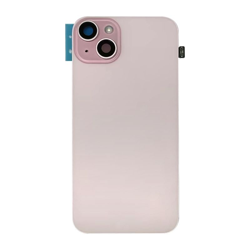 Back Cover with Camera Lens for IPhone 15 Plus (No Logo) (Pink)