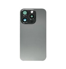 Back Cover with Camera Lens for IPhone 15 Pro Max (No Logo) (Black Titanium)