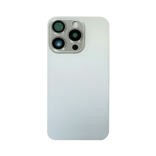 Back Cover with Camera Lens for IPhone 15 Pro (No Logo) (White Titanium)