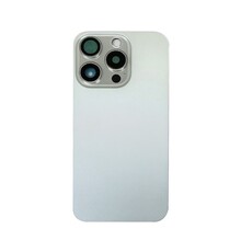 Back Cover with Camera Lens for IPhone 15 Pro Max (No Logo) (White Titanium)