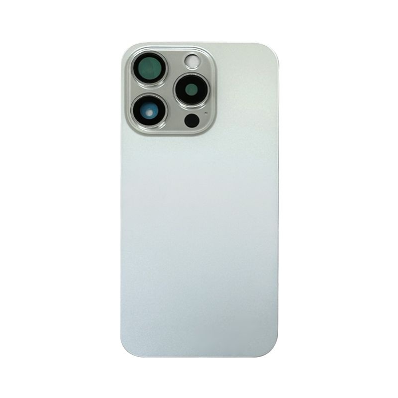 Back Cover with Camera Lens for IPhone 15 Pro Max (No Logo) (White Titanium)