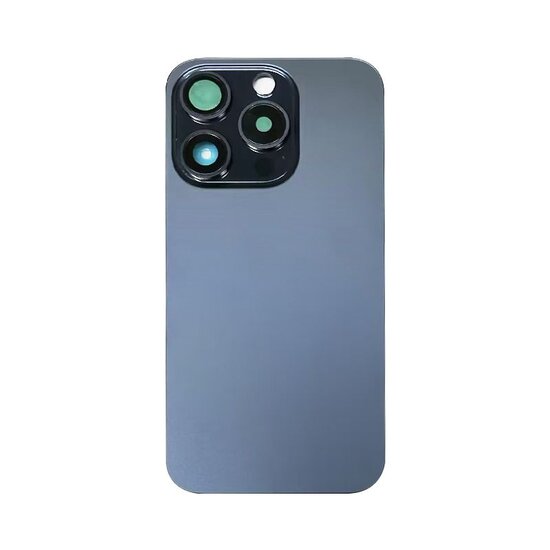 Back Cover with Camera Lens for IPhone 15 Pro Max (No Logo) (Blue Titanium)