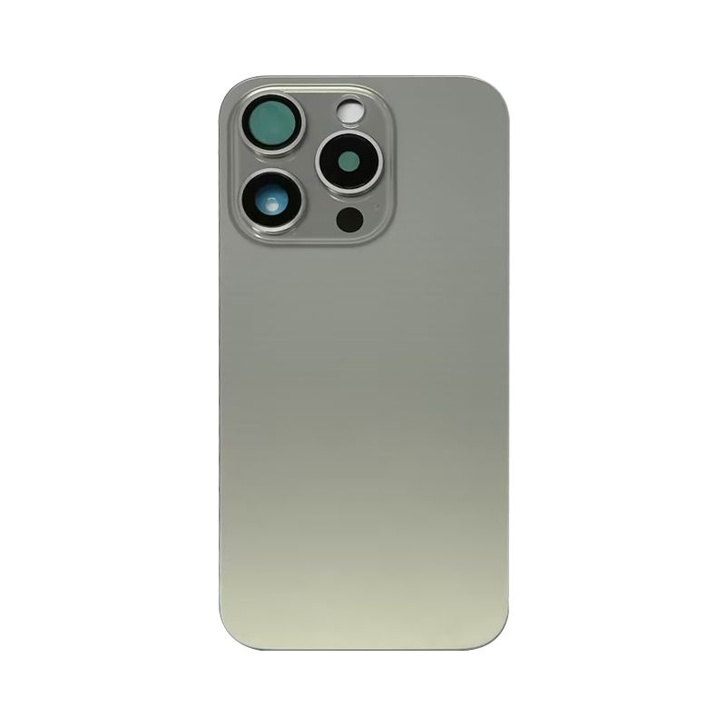 Back Cover with Camera Lens for IPhone 15 Pro (No Logo) (Natural Titanium)