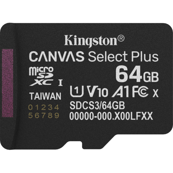 Kingston Canvas Select Plus Gen. 3 microSDXC 64GB, met SD-adapter