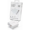 LC Power 3-in-1 Fast Charger GaN 65W with 2x USB-C and 1x USB-A White