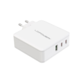 LC Power 3-in-1 Fast Charger GaN 65W with 2x USB-C and 1x USB-A White