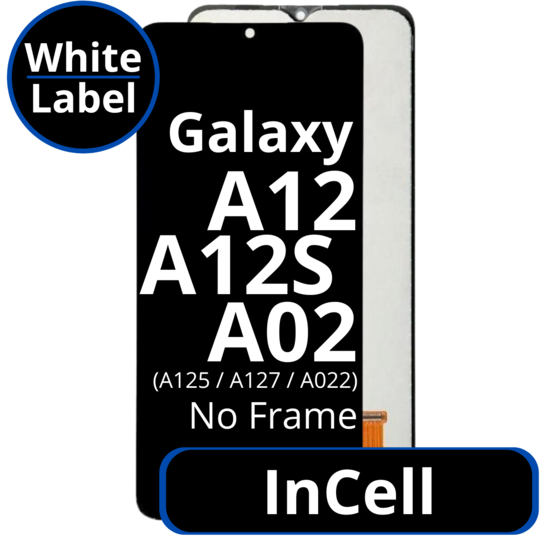 LCD InCell For Galaxy A12 / A12s / A02 A125 / A127 / A022 No Frame Not Original White Box